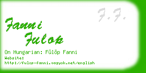 fanni fulop business card