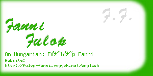 fanni fulop business card